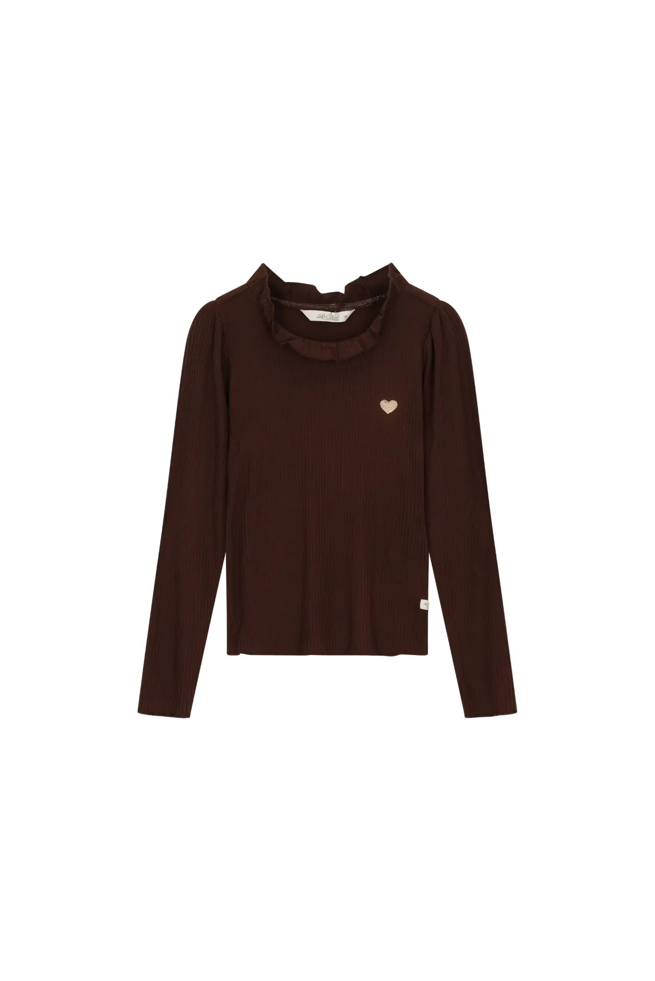 Choco bruine t-shirt met lange mouwen C608-5460 Le Chic (122/128j)