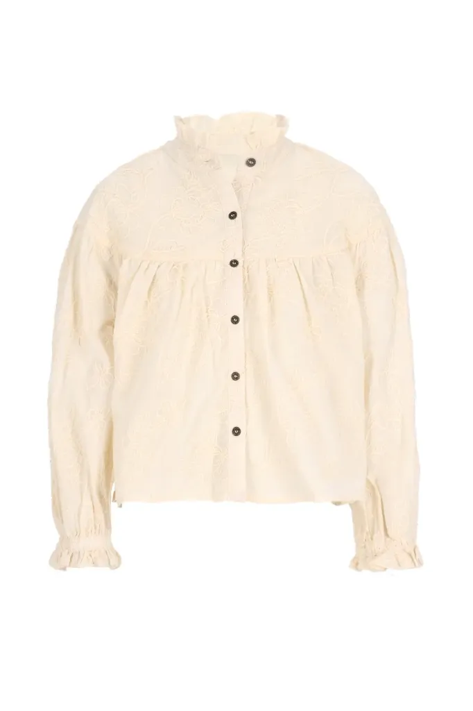 Blouse crème kleurig F608-5100 Like Flo (104 (4j))