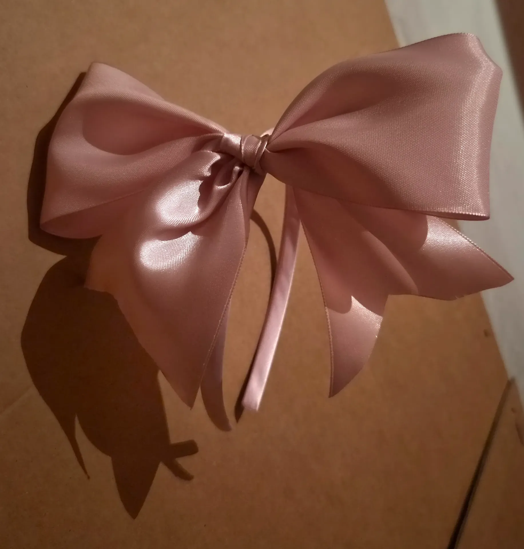 Grote roze strik op diadeem