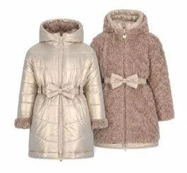 Reversible lange winterjas C607-5220 Le Chic (Beige, 158 (13j))